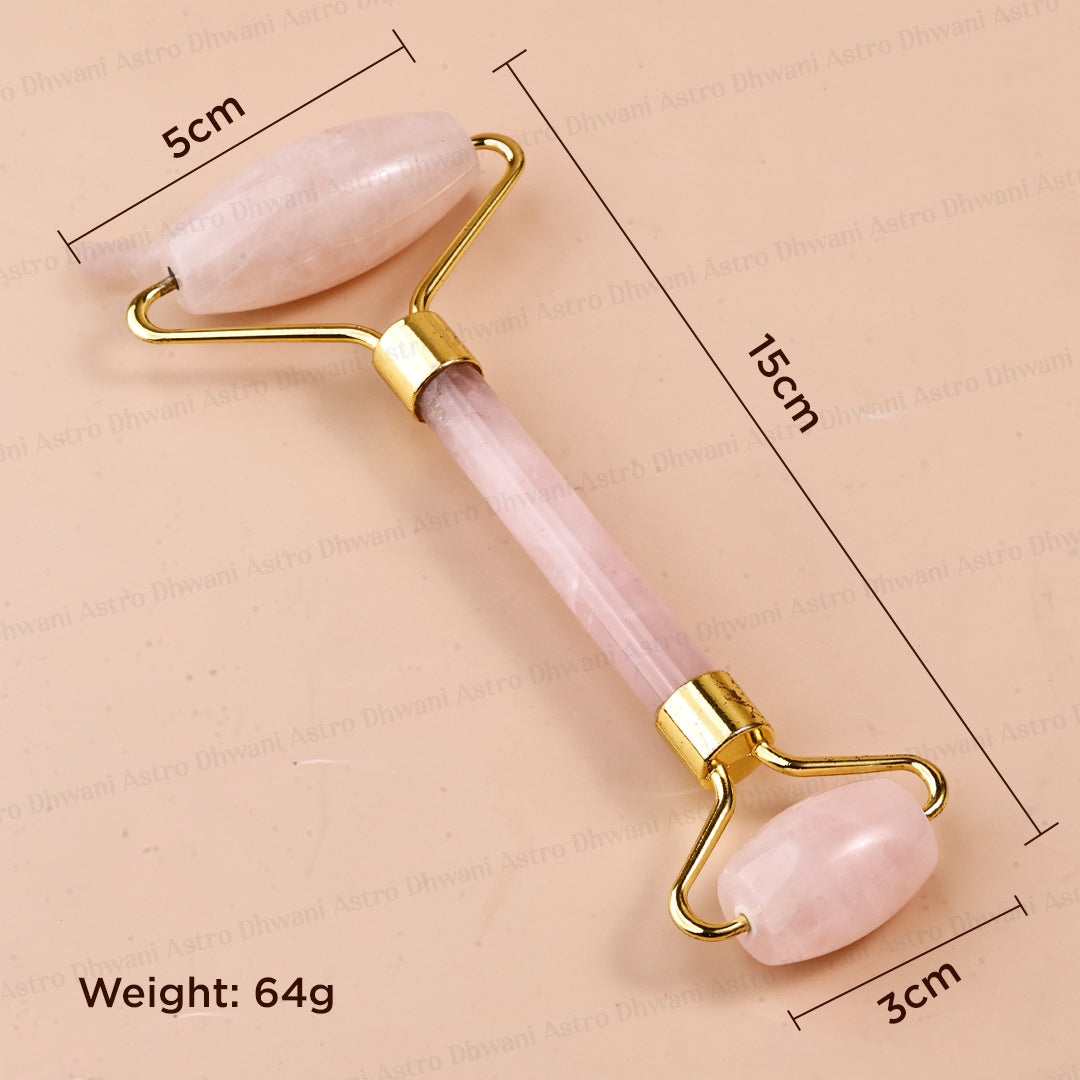 Skin Glow and Love Attract Rose Quartz Roller - Abhimantrit & Certified