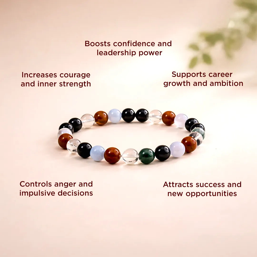 Aries Zodiac Bracelet – Natural Multi Stone Bracelet for Courage – Abhimantrit