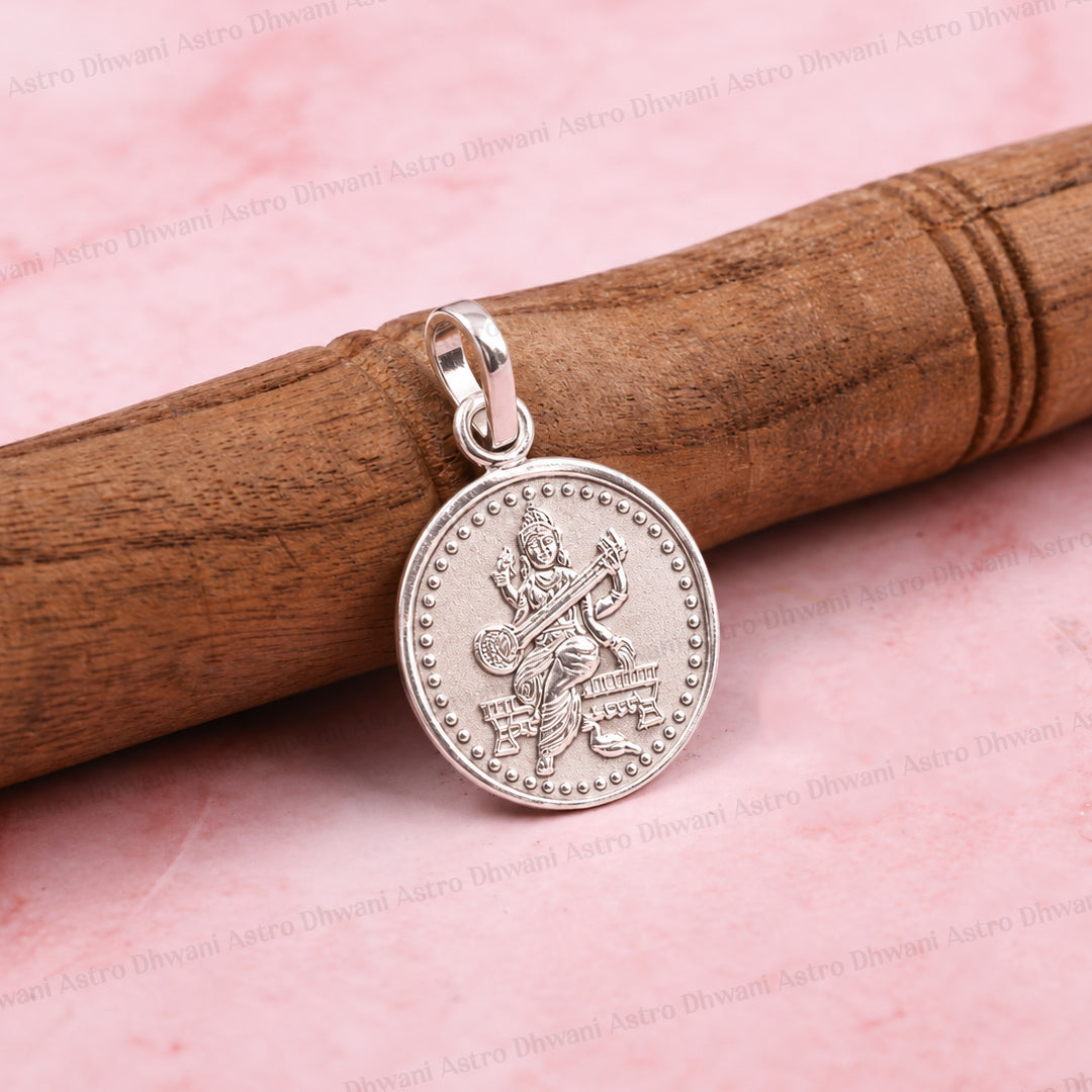 Saraswati Yantra (Pure Silver) Pendant