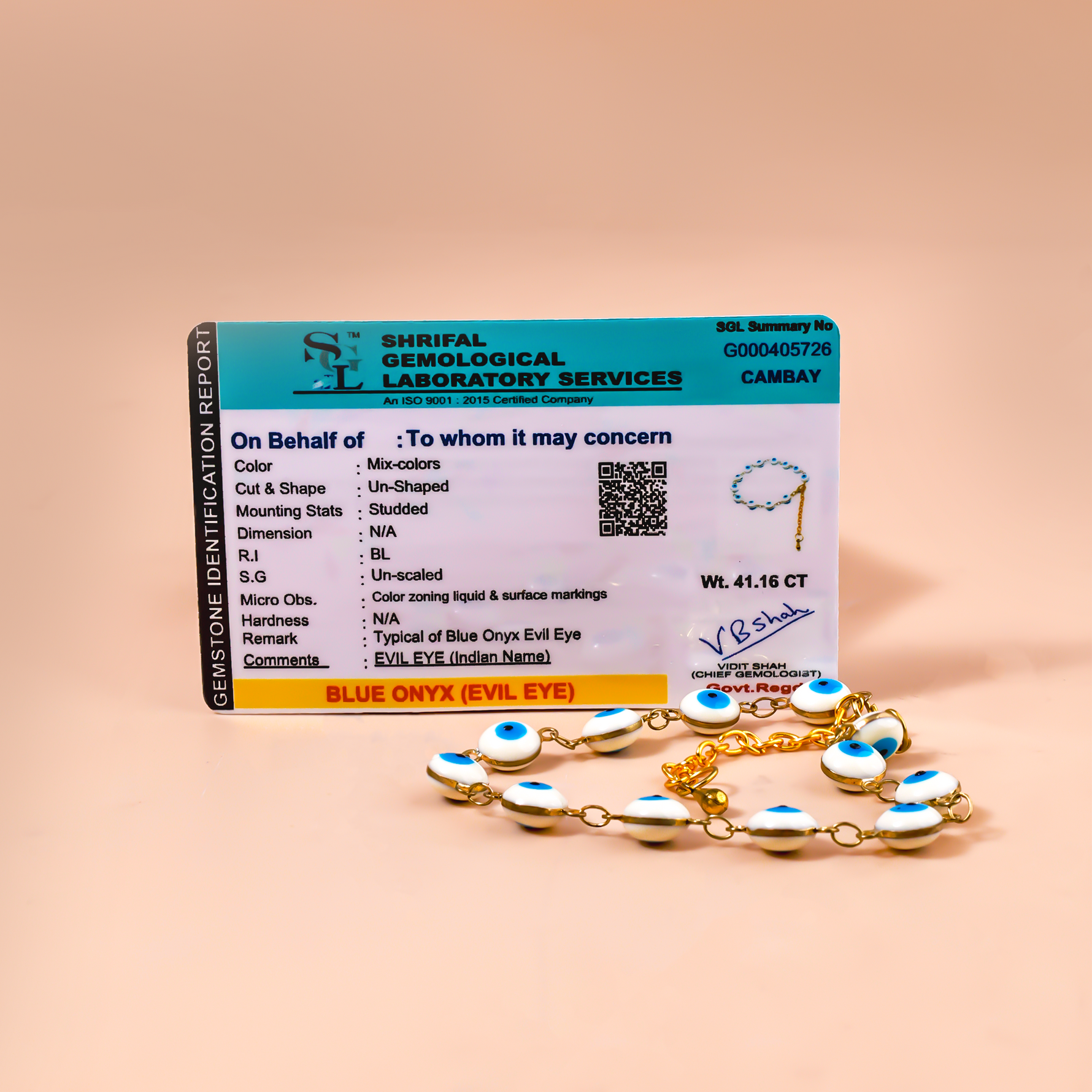 Blue Onxy Evil Eye Round Shape Anklets