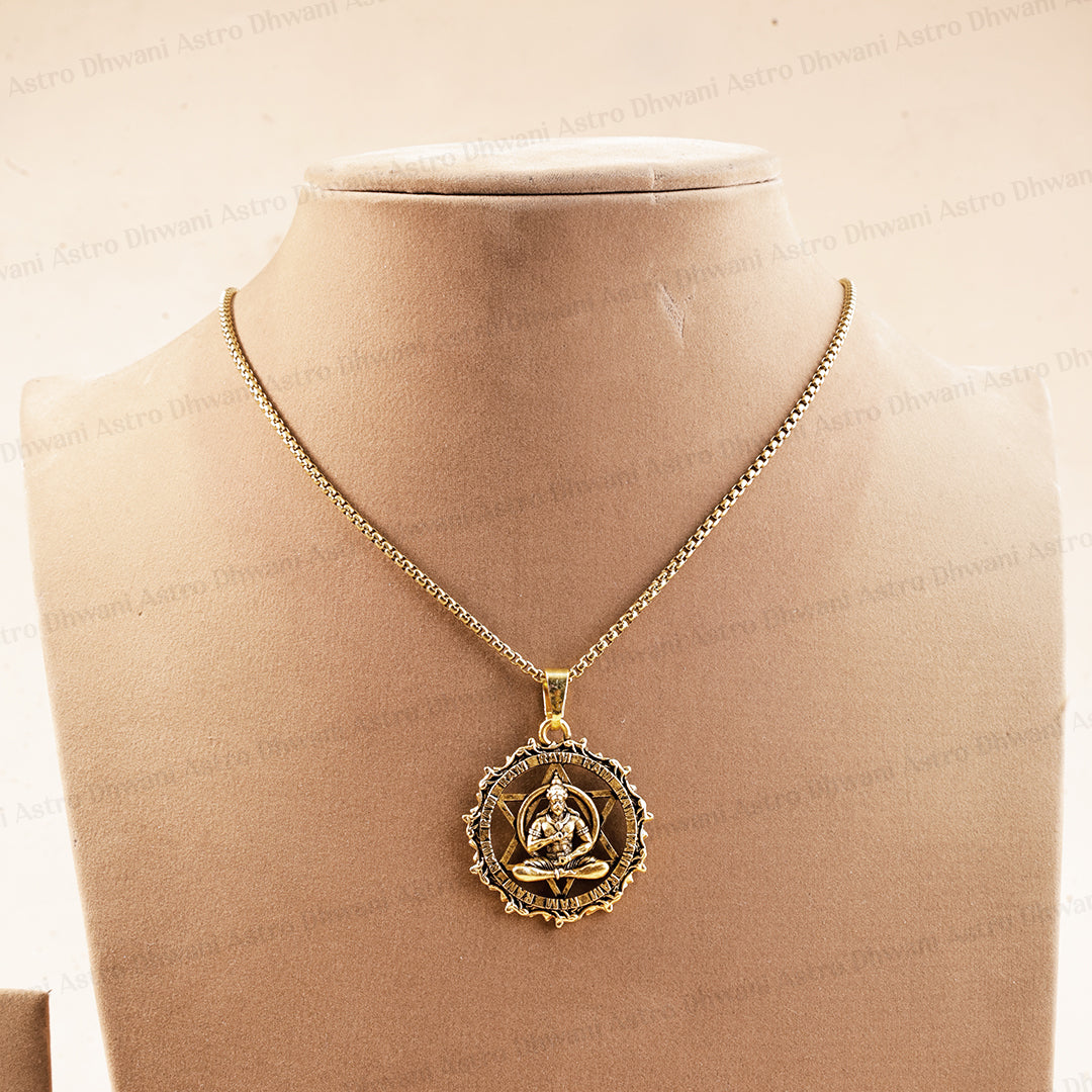 Igp Plating Meditating Hanuman Ji Pendant With Strength Calmness