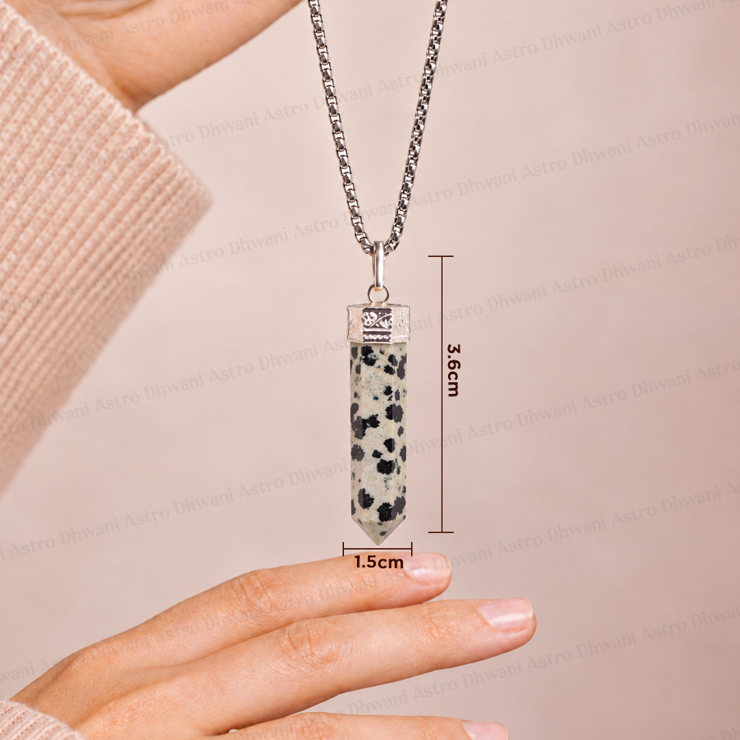 Dalmatian Jasper Pencil Pendant - Abhimantrit & Certified