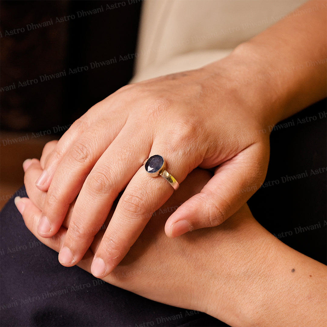 Blue Sapphire Ring for Wisdom, Confidence & Positive Energy
