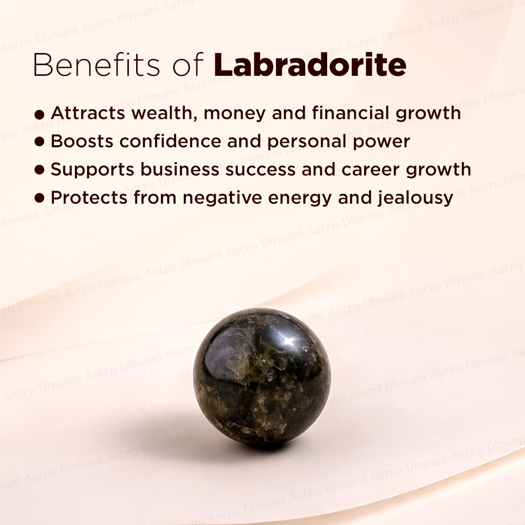 Natural Labradorite Crystal Ball Abhimantrit Certified