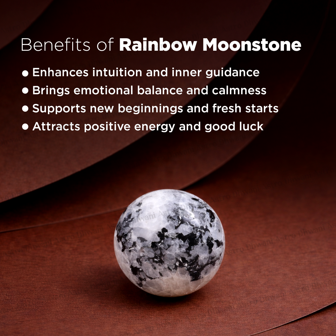Rainbow Moonstone Crystal Ball for Personal Growth, Intuition & Inner Awareness