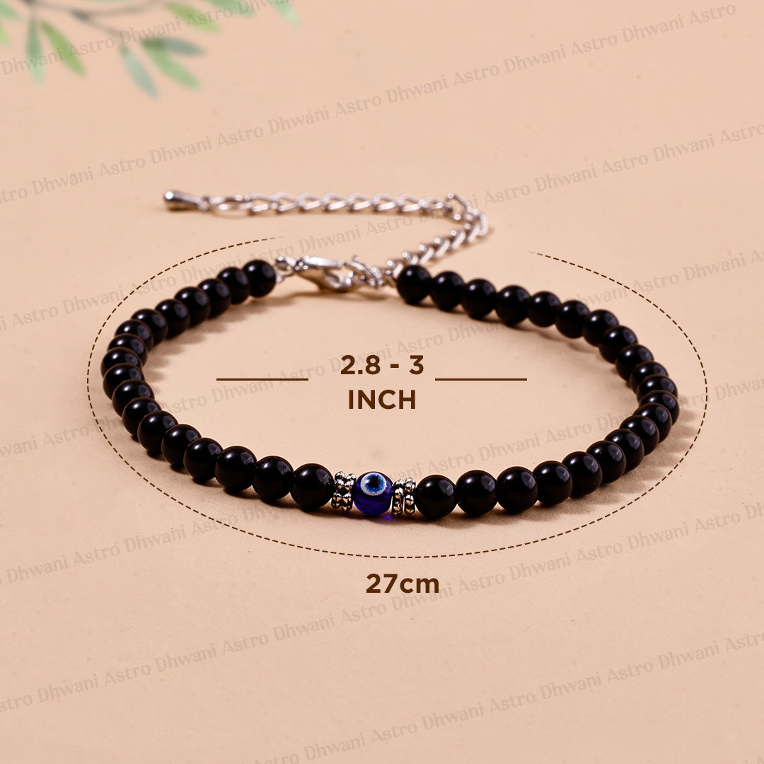 Black Obsidian Anklet | Evil Eye Protection Anklet | Positivity & Negative Energy Shield