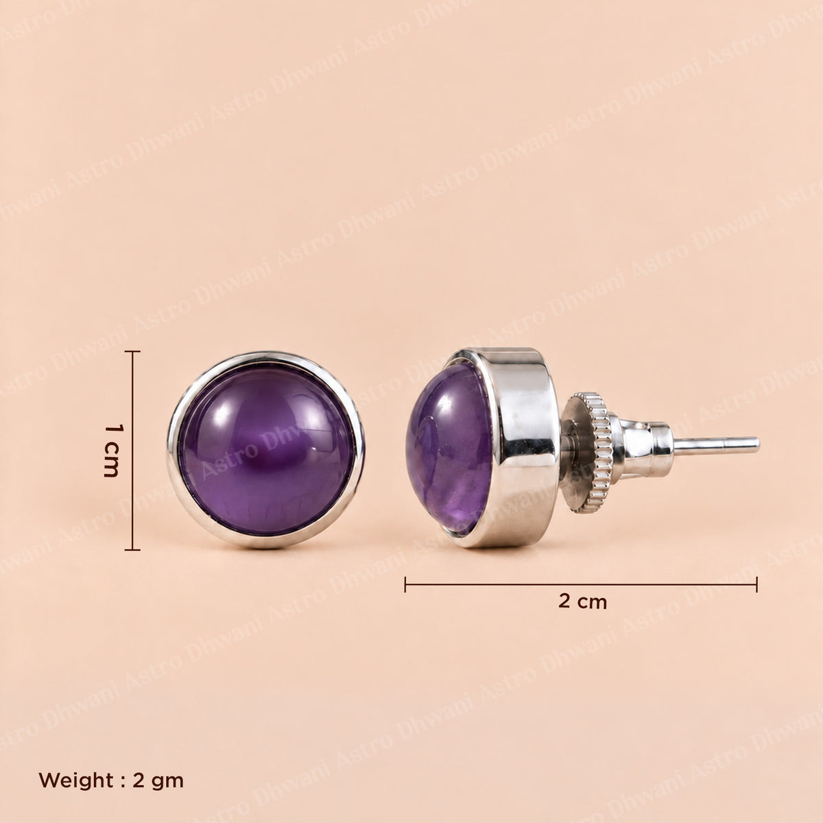 Amethyst Luck Magnet Earring - Abhimantrit