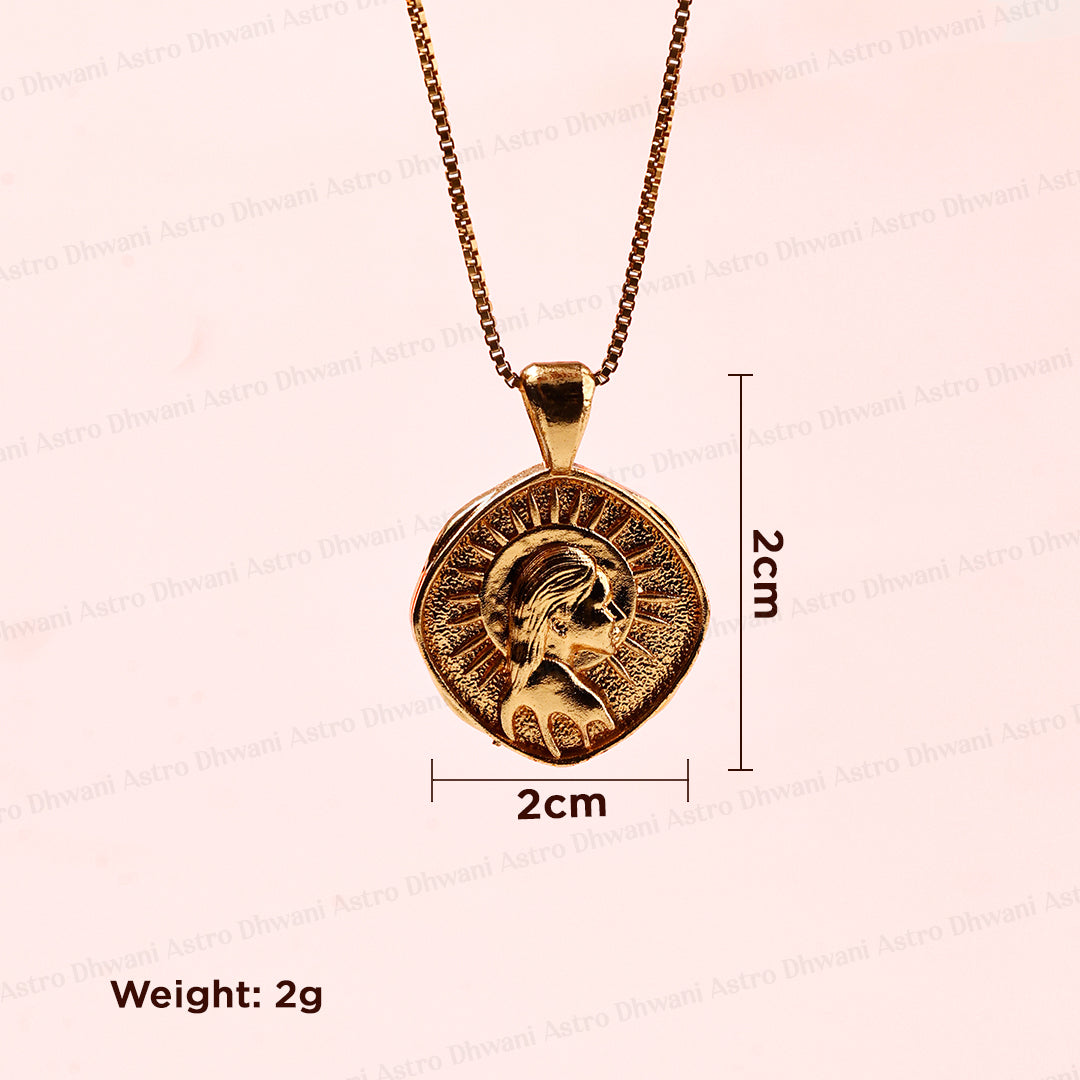Virgo Zodiac Sing Gold Plated Pendant - Abhimantrit
