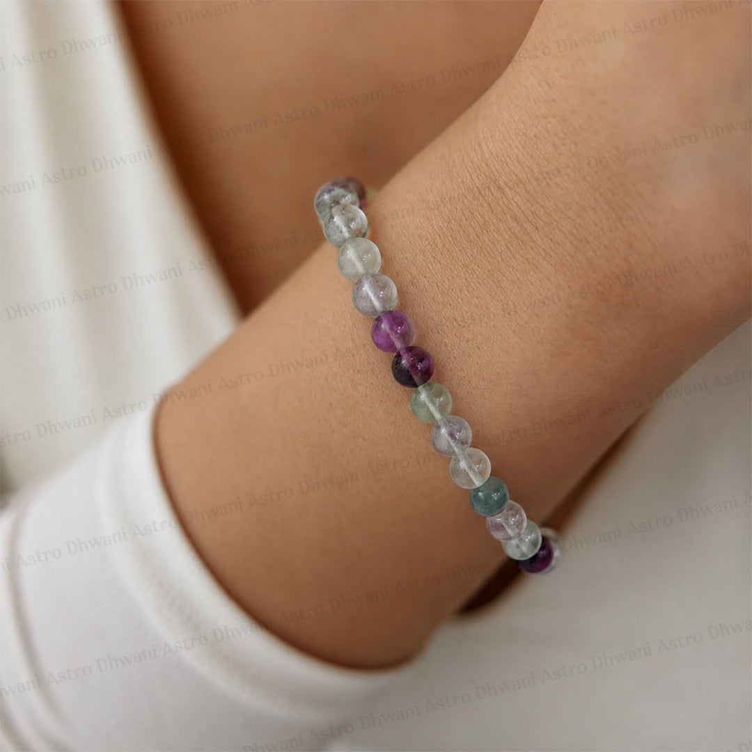 Mental Clarity & Focus: Multi Fluorite Bracelet - Abhimantrit & Certified