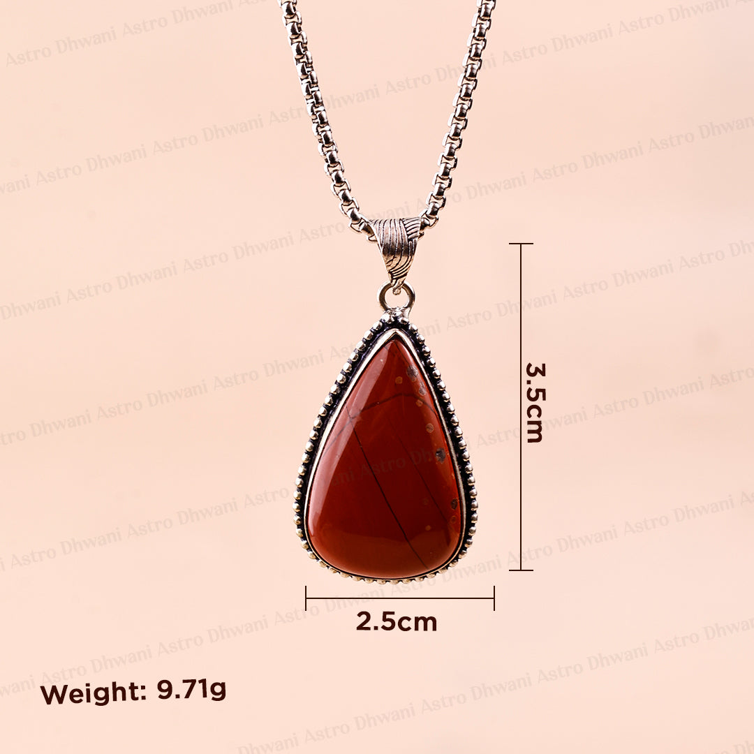Jasper Oval Stone Pendant - Abhimantrit & Certified