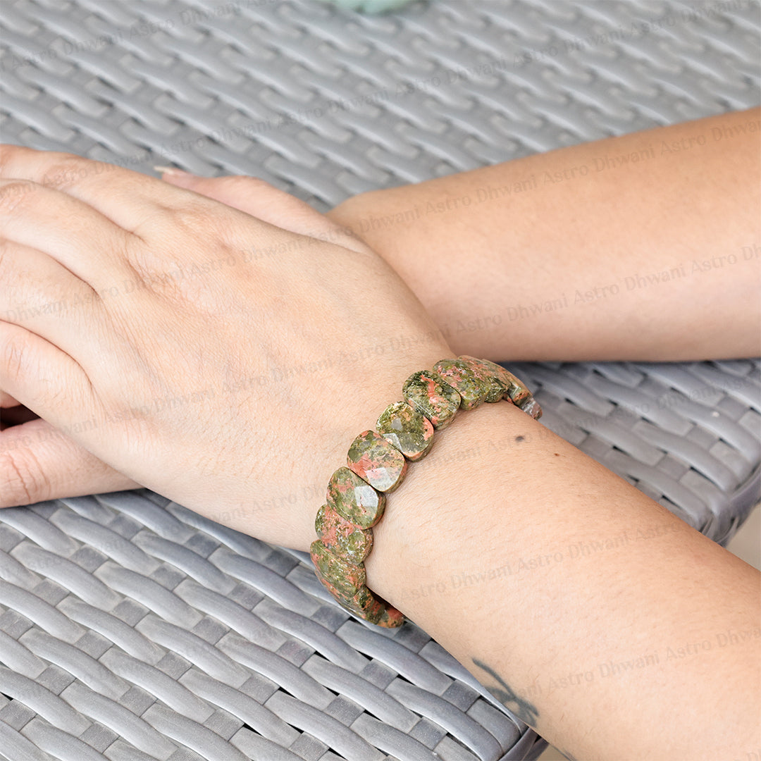 Unakite Emerald Cut Bracelet – Emotional Renewal & Growth Energy Wear