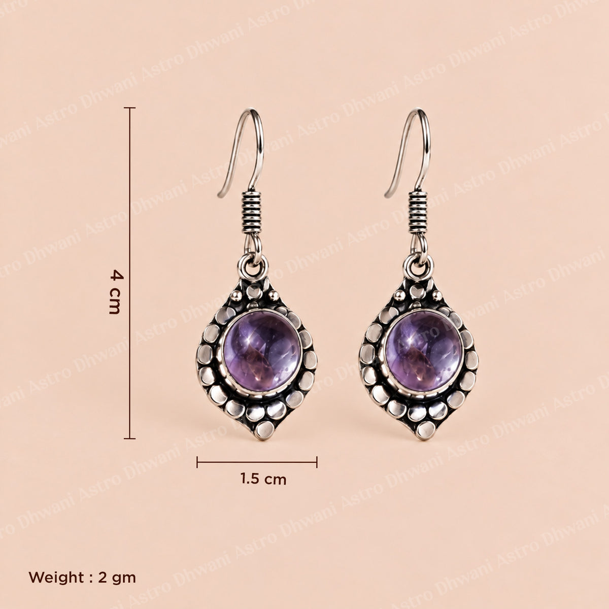 Amethyst Calm Queen Earring - Abhimantrit