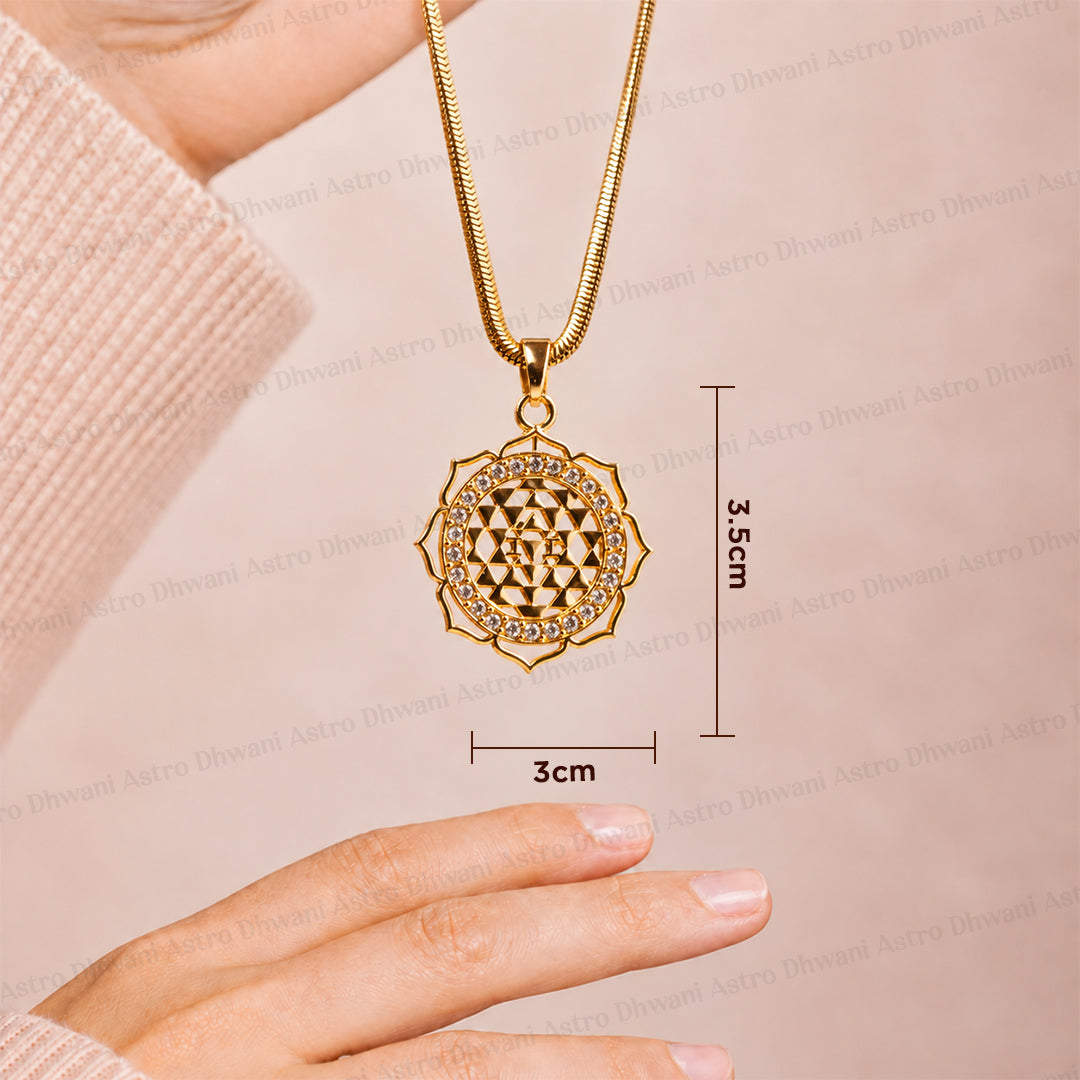 Gold Laxmi Yantra Pendant ( Blessing & Protection ) - Abhimantrit