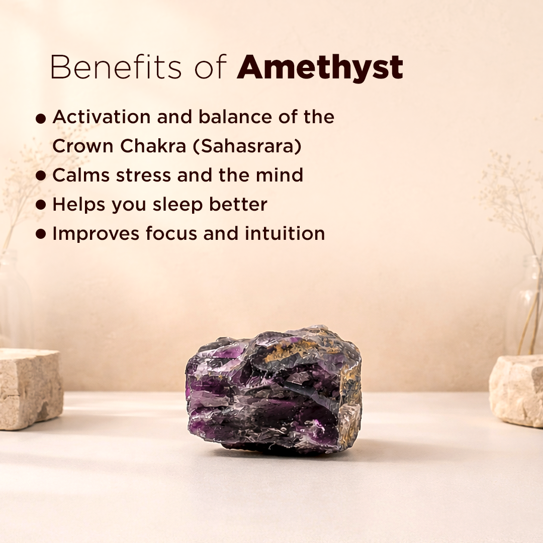 Amethyst Rough Stone - Abhimantrit & Certified