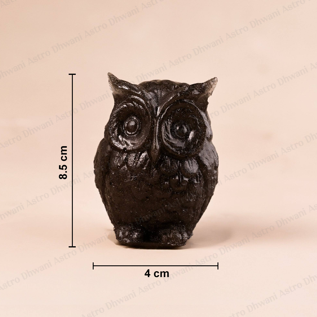 Pyrite Dust Owl Statue – Decorative Symbol of Wisdom & Prosperity - Abhimantrit