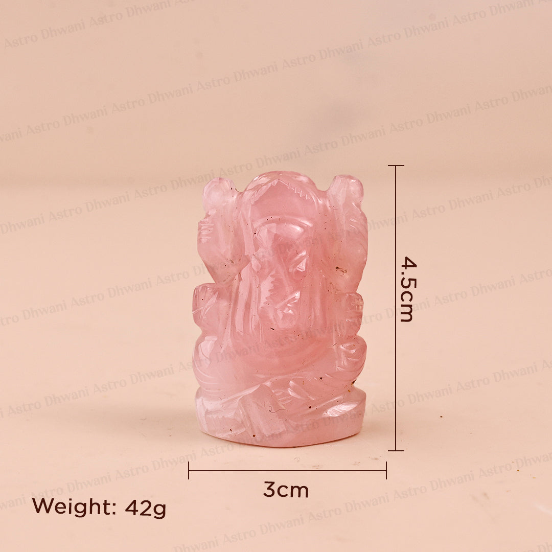 Rose Quartz Ganesha - Abhimantrit