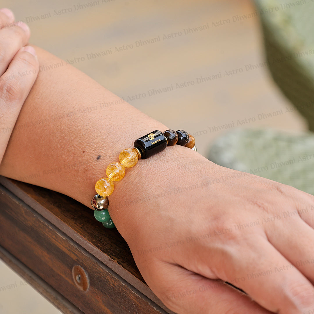 Dhan Yog Bracelet with Aquarius ( कुंभ ) Zodiac Sign