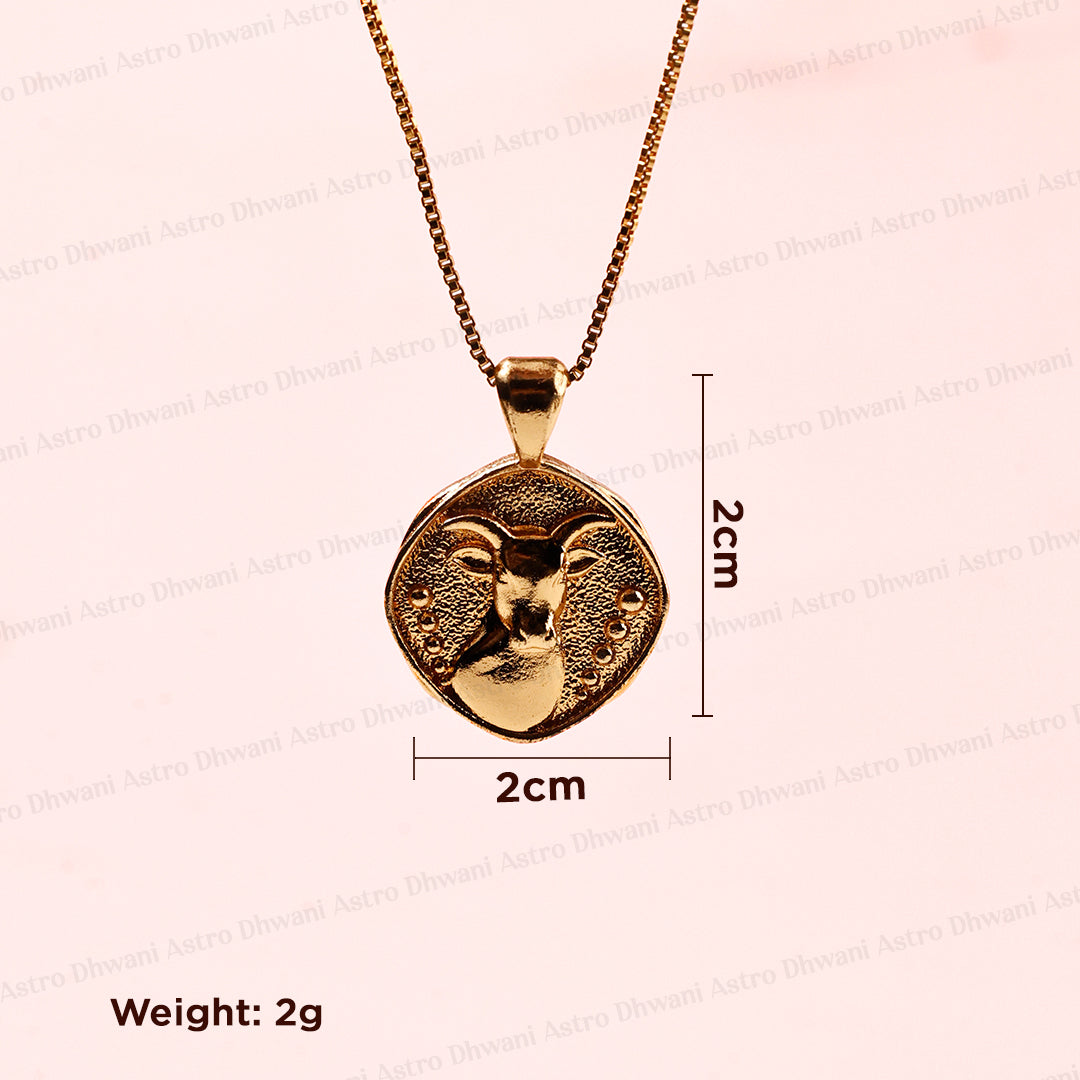 Capricorn Zodiac Sing Gold Plated Pendant for Career Growth