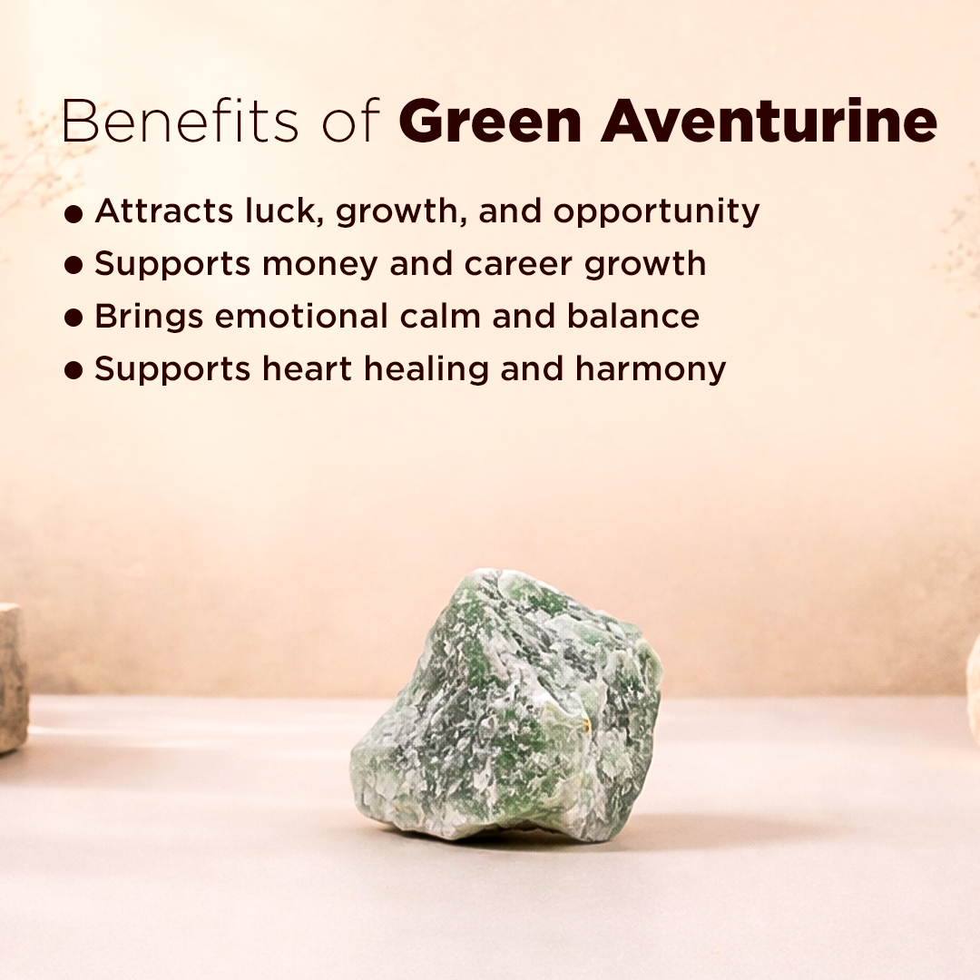 Green Aventurine Rough Stone - Abhimantrit & Certified
