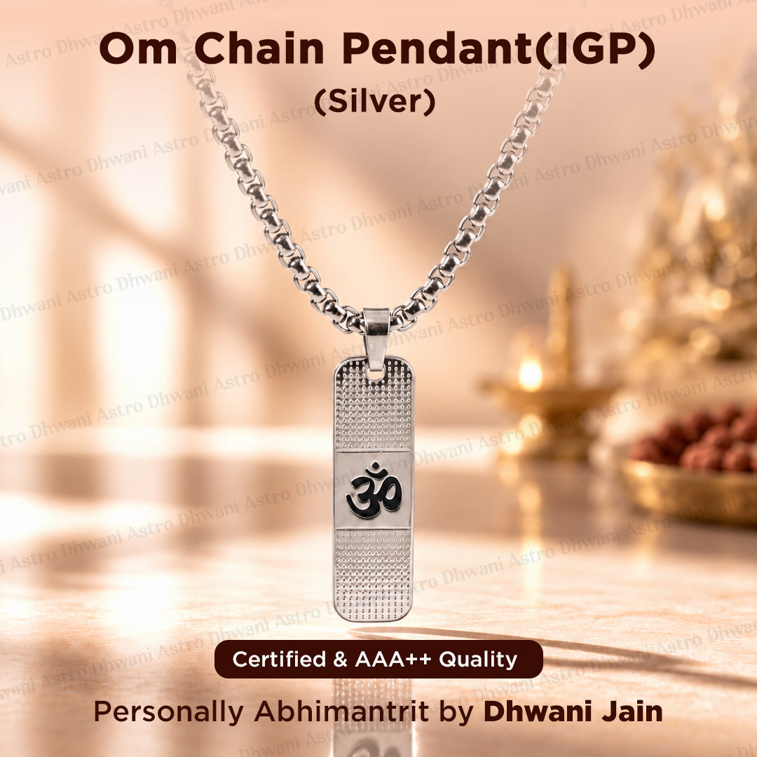 Om Chain Pendant (IGP Gold Plating) - Abhimantrit