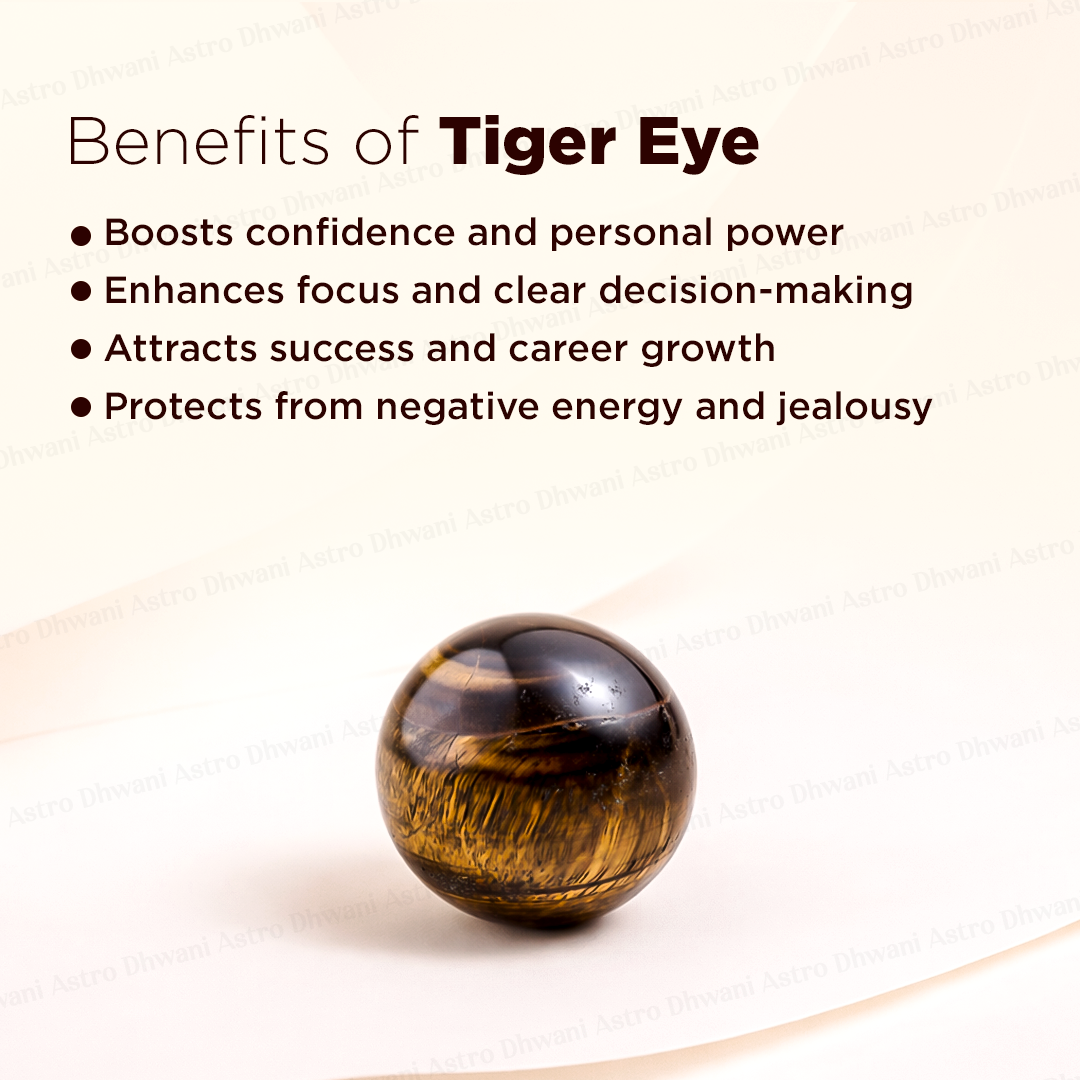 Natural Tiger Eye Crystal Ball Abhimantrit Certified