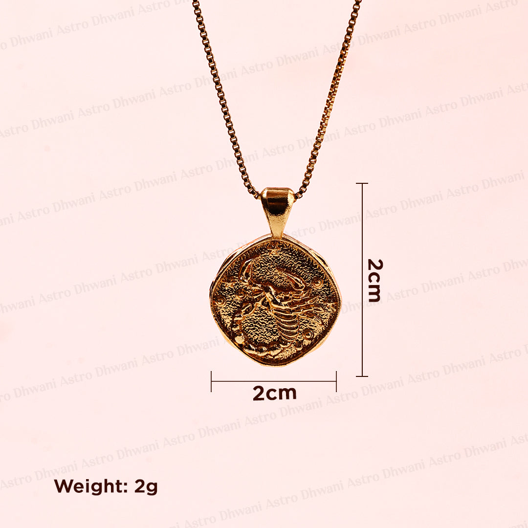 Scorpio Zodiac Sign Gold Plated Pendant for Inner Strength & Self-Awareness