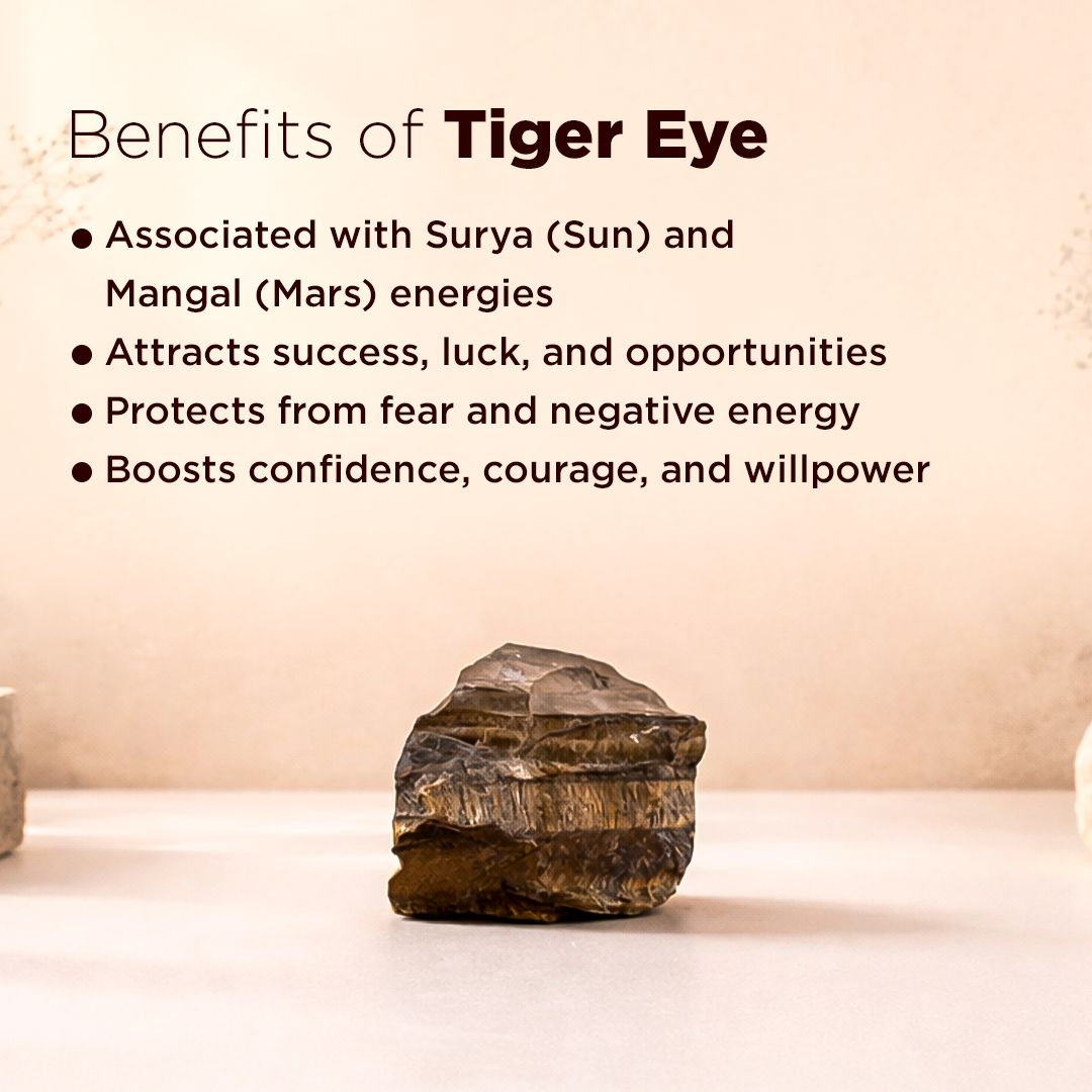 Tiger Eye Rough Stone - Abhimantrit & Certified
