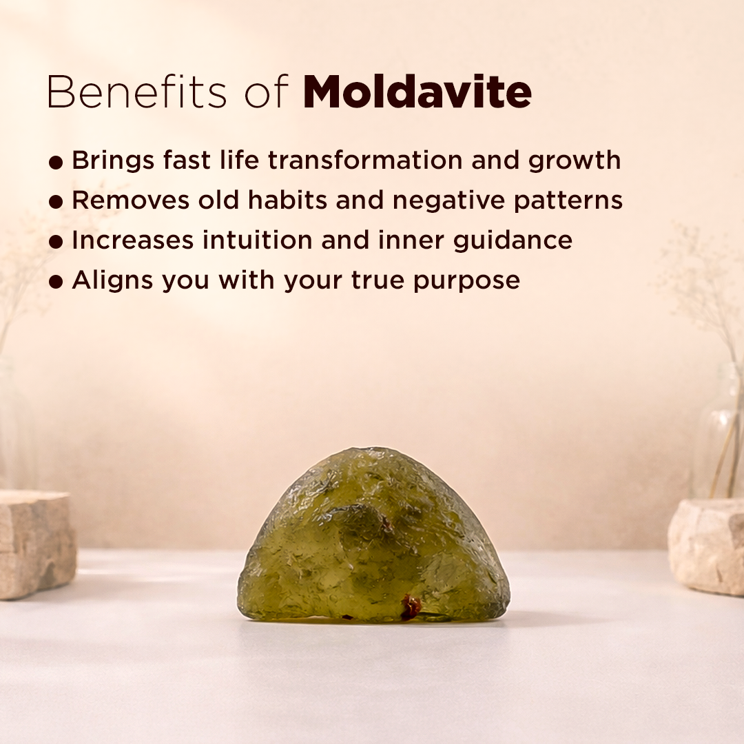 Moldavite Rough Stone - Abhimantrit & Certified