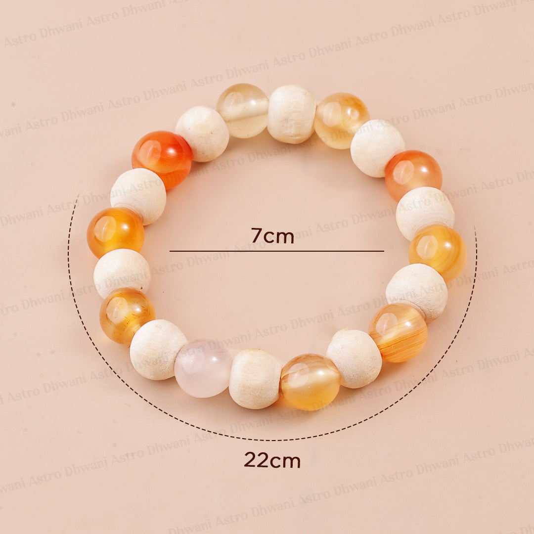 Carnelian Tulsi Bracelet - Abhimantrit & Certified