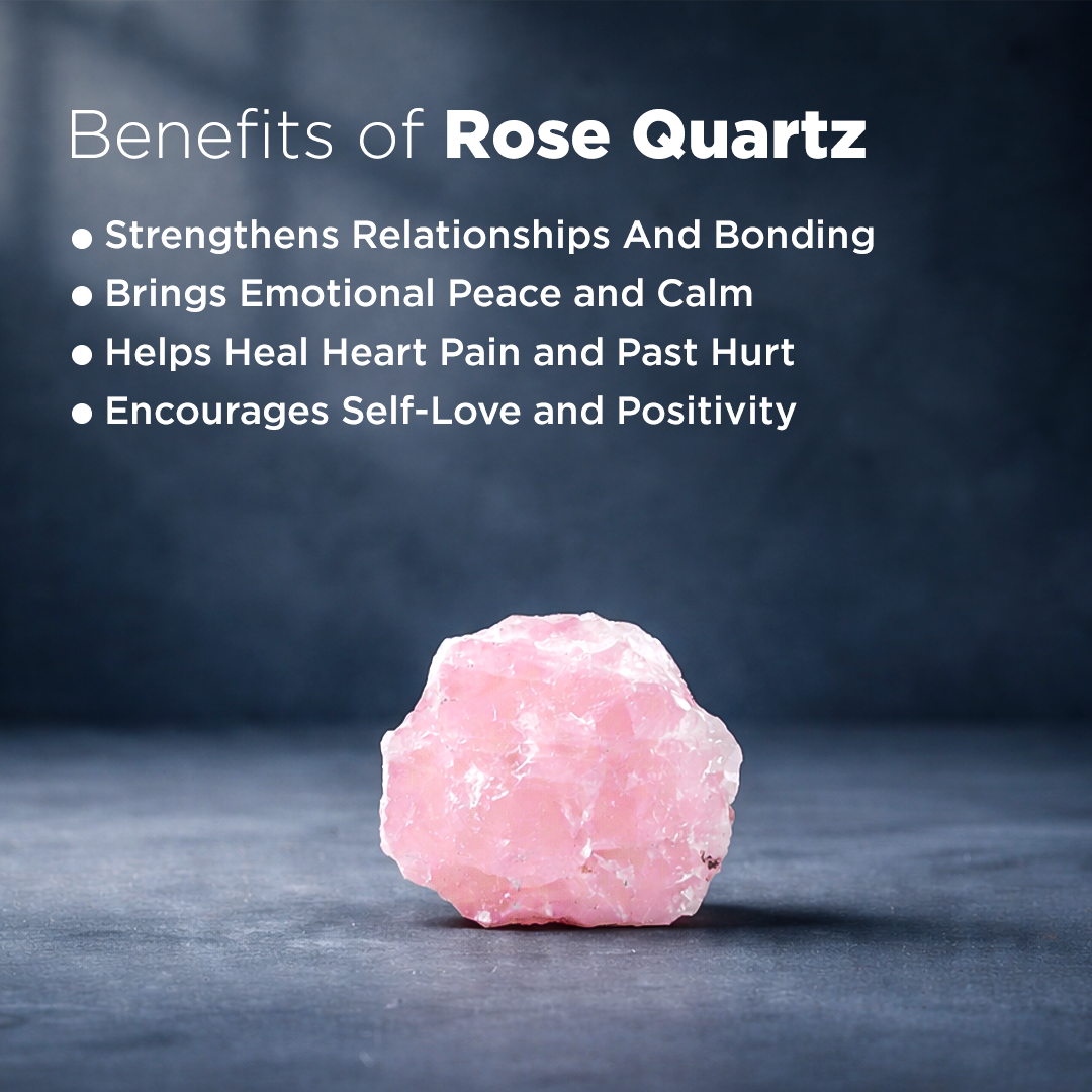Rose quartz Rough Stone - Abhimantrit & Certified