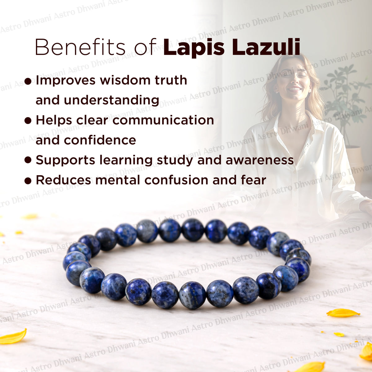 Enhancing intuition and spiritual awareness: Lapis Lazuli Bracelet - Abhimantrit & Certified