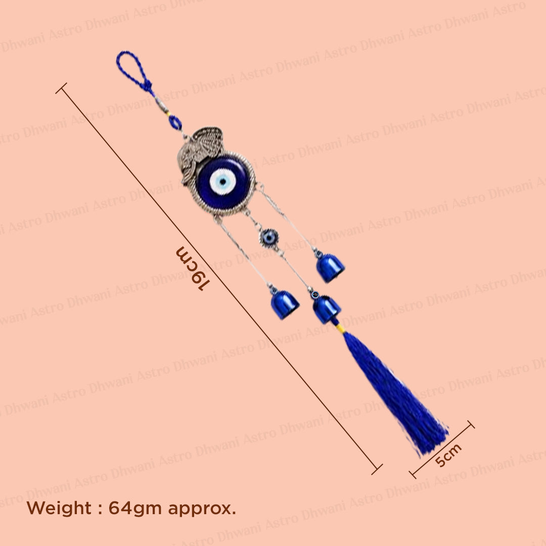 Elephant Evil Eye with 3 Bells Hanging - Abhimantrit