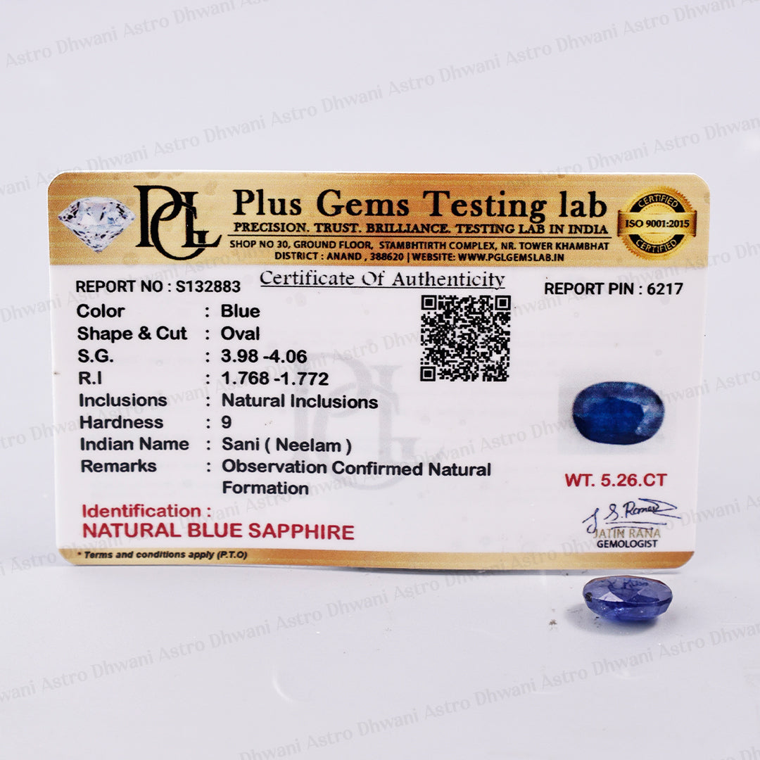 Blue Sapphire (Neelam) 5.26 Carat