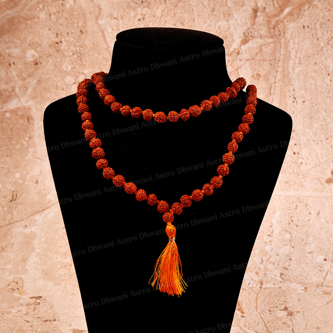 5 Mukhi Rudraksha Mala | Sacred Rudraksha Necklace for Meditation, Prayer, Japa & Spiritual Growth
