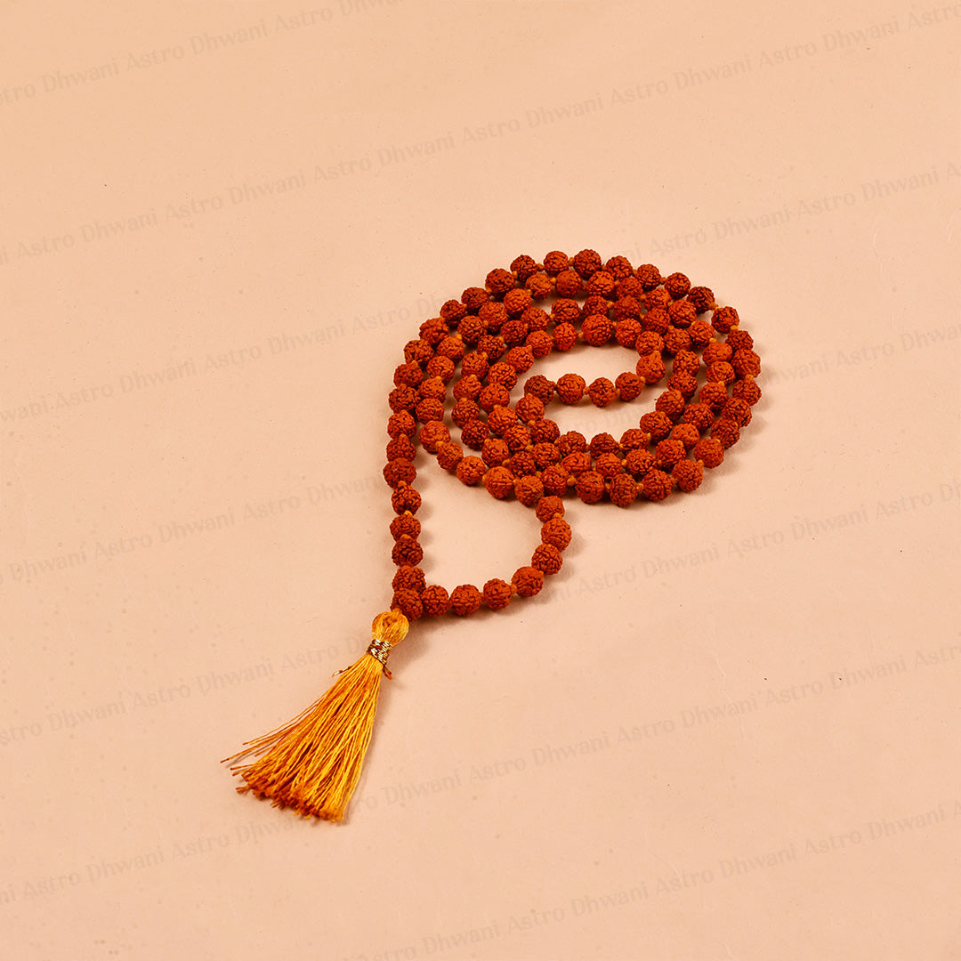 5 Mukhi Rudraksha Mala | Sacred Rudraksha Necklace for Meditation, Prayer, Japa & Spiritual Growth