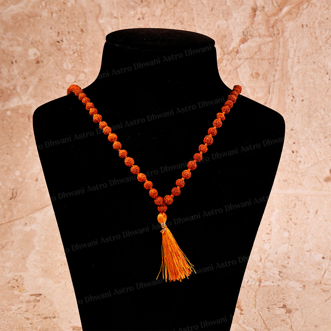 5 Mukhi Rudraksha Mala | Sacred Rudraksha Necklace for Meditation, Prayer, Japa & Spiritual Growth