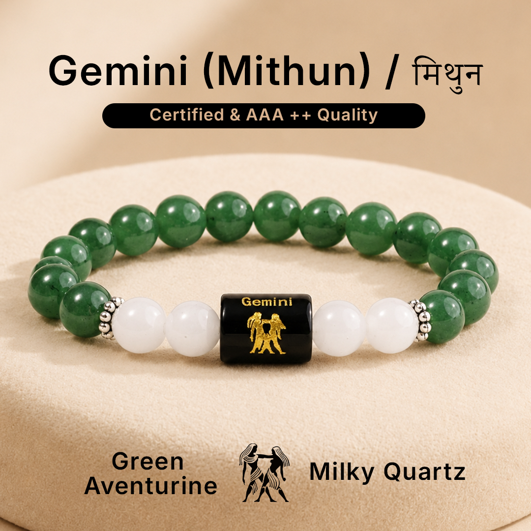 Zodiac Sign Bracelet – All 12 Signs | Energized Gemstone Bracelet | Dhwani Astro