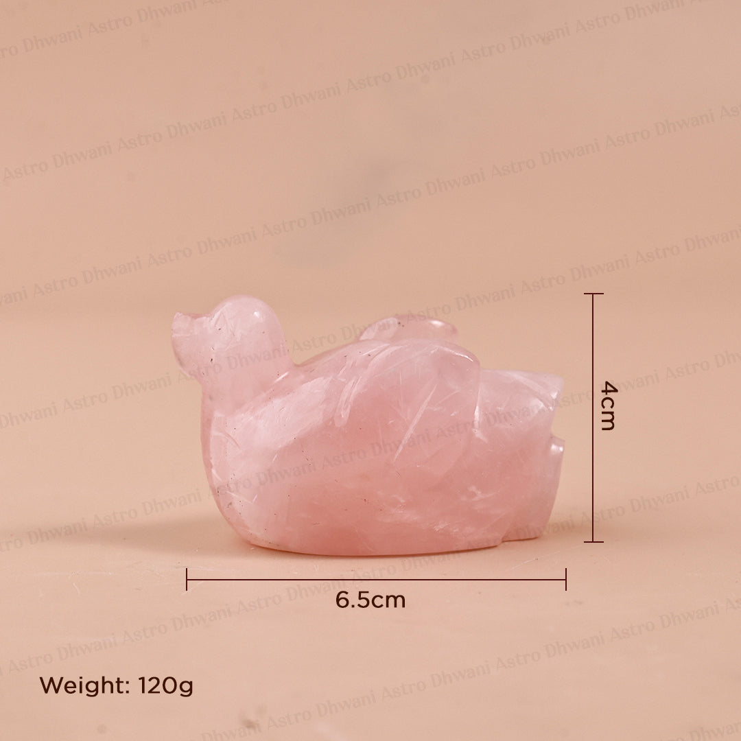 Rose Quartz Swan - Abhimantrit & Certified