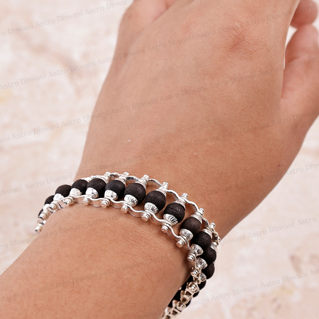 Silver Plated Karungali Bracelet