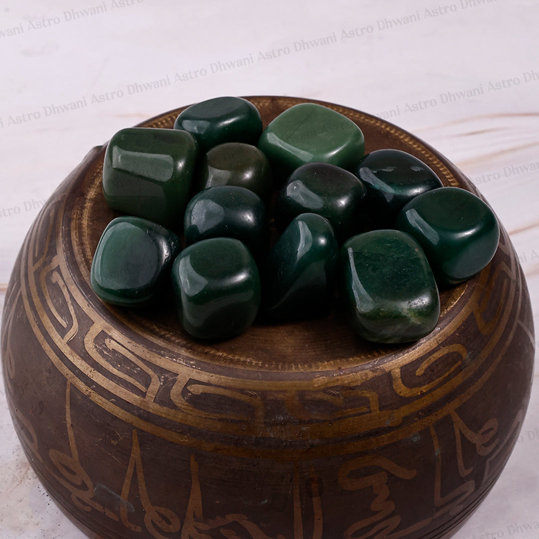 GREEN JADE TUMBLE ( Abhimantrit & Certified )