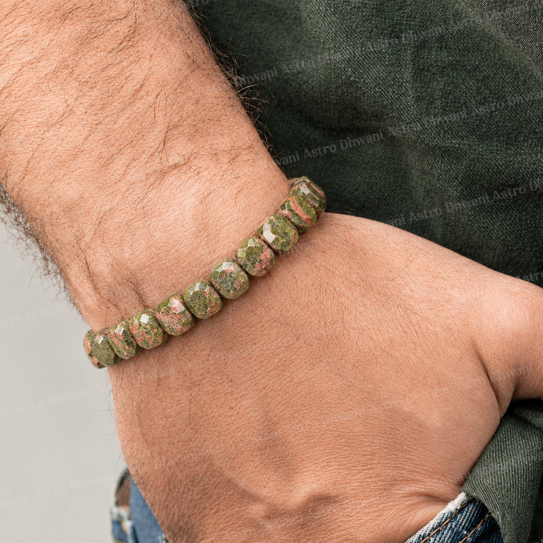 Unakite Emerald Cut Bracelet – Emotional Renewal & Growth Energy Wear