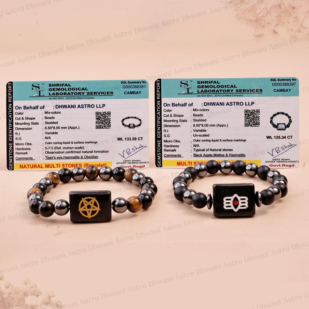 Har Manokamna Purti Combo (Divya Shakti Bracelet & Shiv Netra Bracelet) - Abhimantrit & Certified
