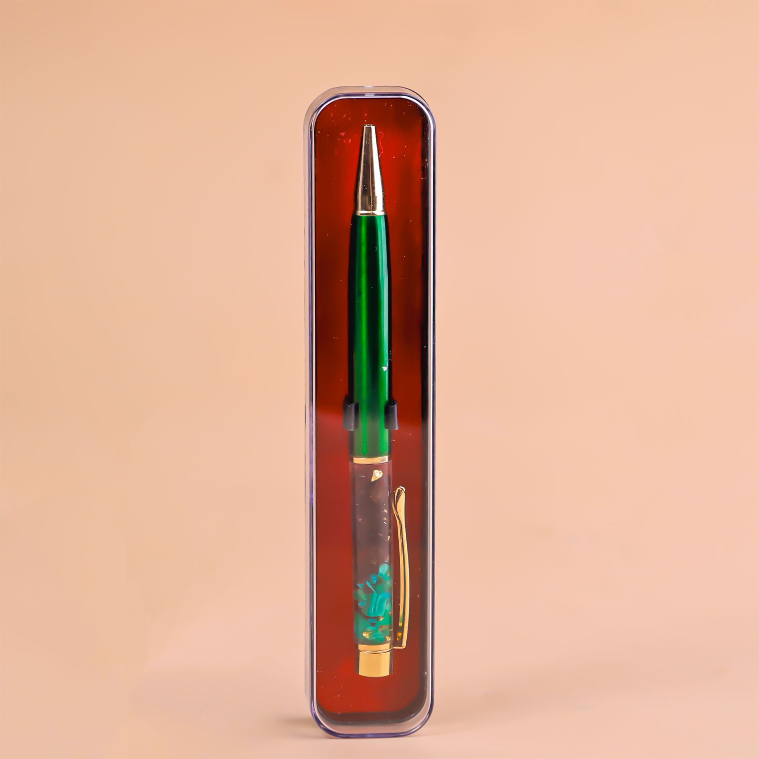 Malachite and Amethyst Pen