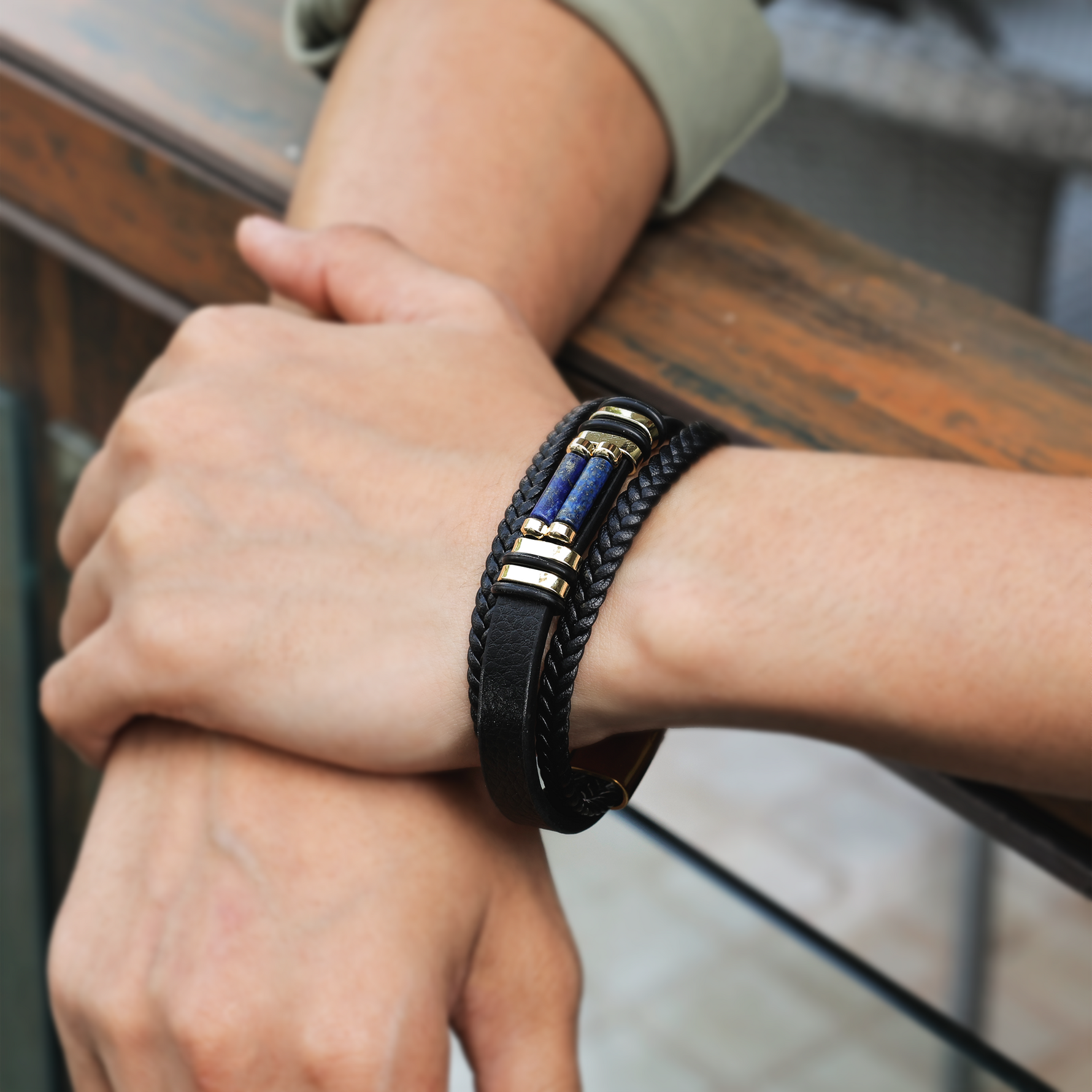 Lapis Lazuli Leather BraceletLapis Lazuli Leather Bracelet