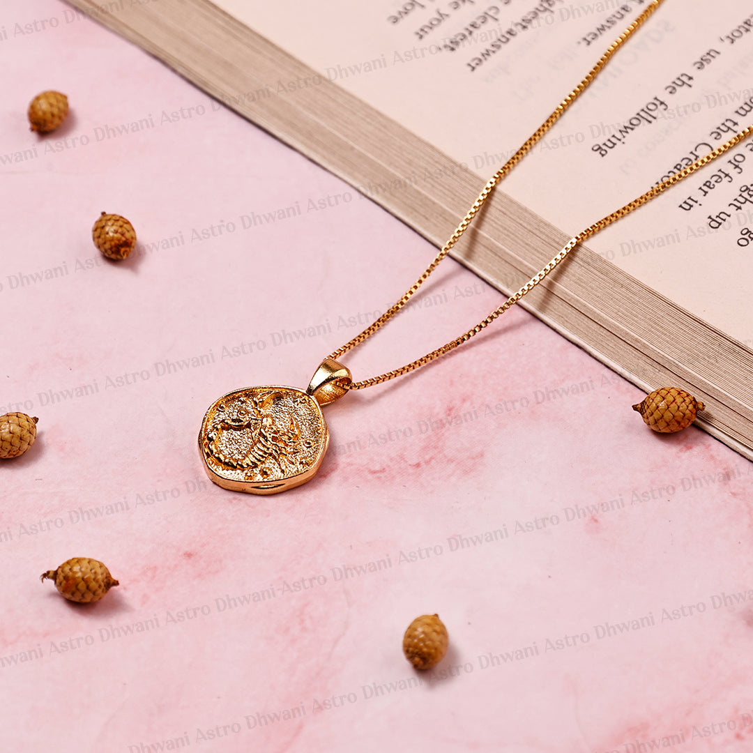 Scorpio Zodiac Sign Gold Plated Pendant for Inner Strength & Self-Awareness