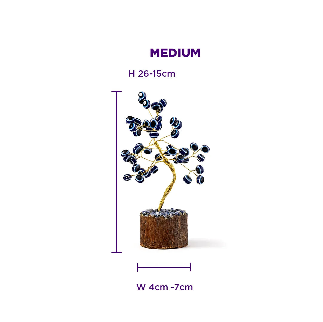 Small decorative tree with measurements on a white background