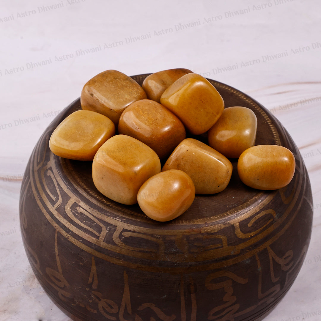 Yellow Aventurine Tumble ( Abhimantrit & Certified )