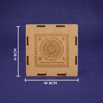Cardboard product with measurements on a blue background