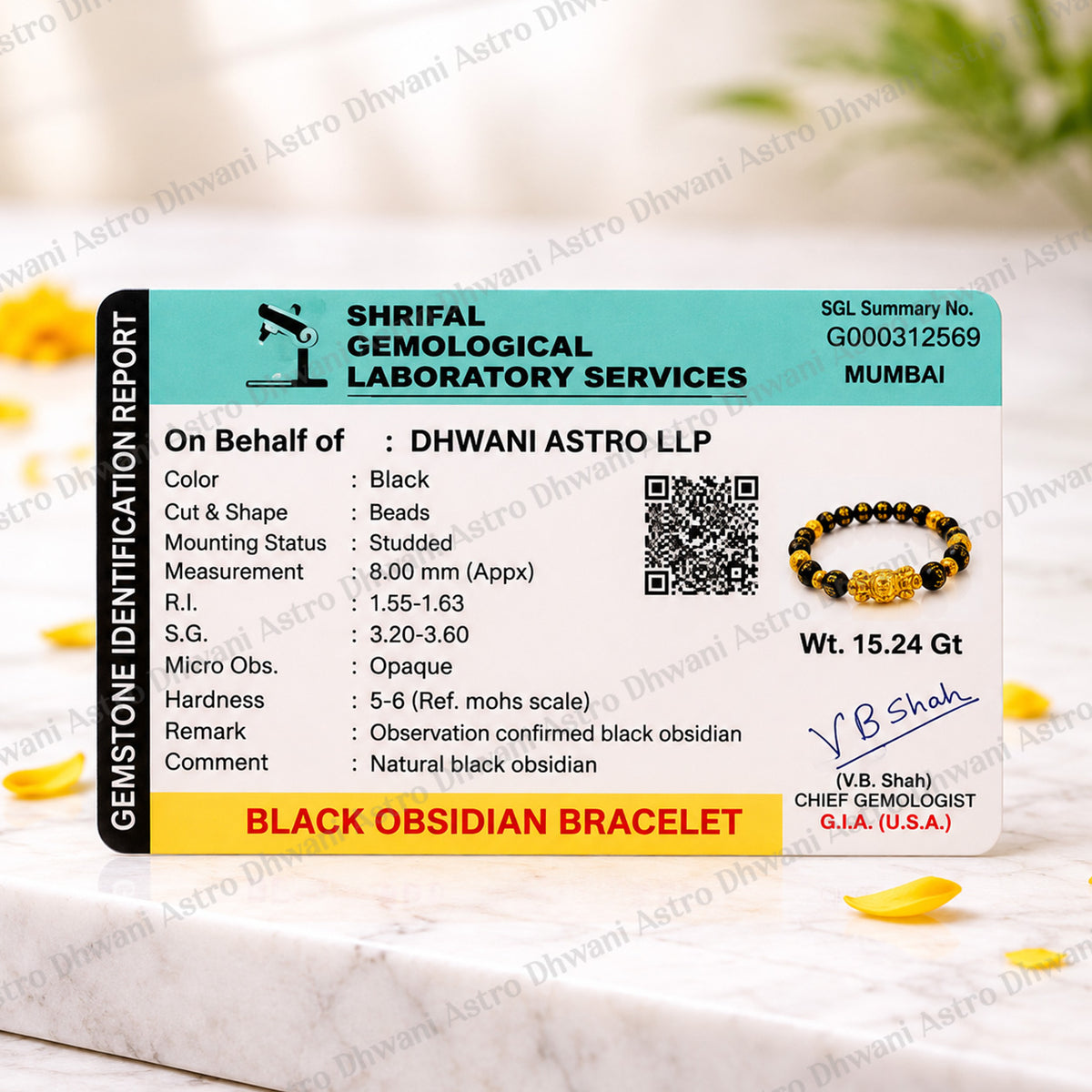 Finance & Wealth Enhancer: Feng shui Black Obsidian with Pixu Bracelet  - Abhimantrit & Certified
