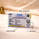 CGL Gemstone Identification Report with details on a beige fabric background